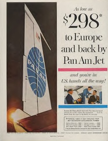 1960s Low fares on Pan Am.
